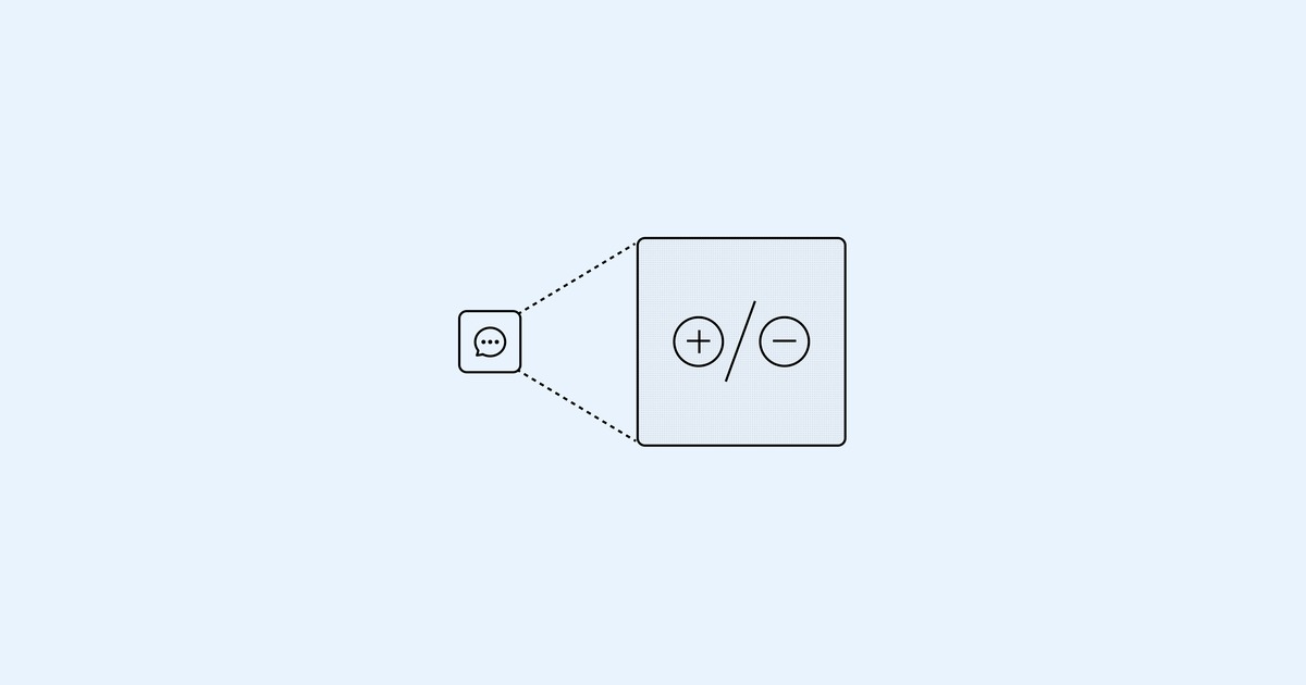 OpenAI alignment evaluation diagram — chat bubble +/− (text-free)