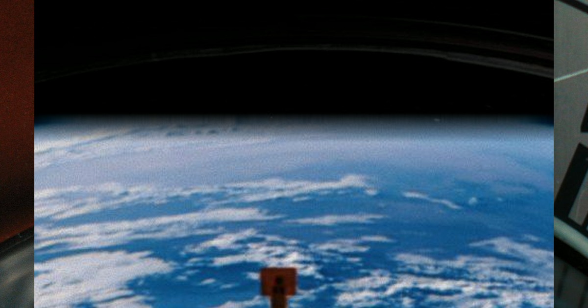 Earth limb from spacecraft window — text-free crop of Anthropic OG photo region